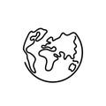 Planet Earth line art - One line style world. Simple modern minimalistic style vector