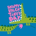 Snappy Valentine`s Day - Cute Crocodile print design