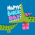 Happy Birthday - Cute Crocodile print design and gift