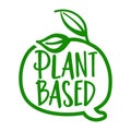 Plant based - logo in speech bubble.