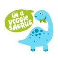 I am a veggie saurus - Herbivore, Funny vegan motivation Royalty Free Stock Photo