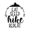 Eat sleep hike repeat - Lettering inspiring