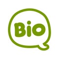 BIO - logo in speech bubble. Vector hand drawn illustration Royalty Free Stock Photo