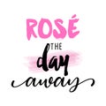 Rose the day away - Hand sketched wine lover Royalty Free Stock Photo