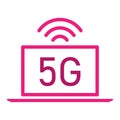 5g logo with laptop - Concept 5G fast internet