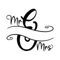 Mr and Mrs word with free space for last name or surename.