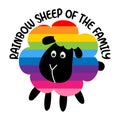 Rainbow sheep of the family LGBTQ pride sticker Royalty Free Stock Photo