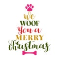 We woof you a merry Christmas Royalty Free Stock Photo