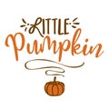 Little Pumpkin - Hand drawn vector illustration. Royalty Free Stock Photo