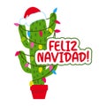 Feliz Navidad - Cute hand drawn cactus print