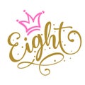 Eight 8. Birthday Baby girl eighth year anniversary Royalty Free Stock Photo