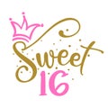 Sweet Sixteen 16th Birthday teenage girl year anniversary Royalty Free Stock Photo