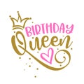 Birthday Queen - label, gift tag, text