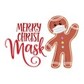 Merry Christmask Christmas Mask with Gingerbread Man in Coronavirus