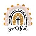 Grateful - cute rainbow decoration for Thanksgiving