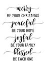 Merry Be Your Christmas, Peaceful Be Your Home, Joyful Be Your Family, Blessed Be Each One