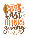 My first 1. Thanksgiving - Baby clothes calligraphy label