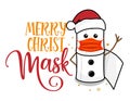 Merry Christmask Christmas Mask with toilet paper SnowMan - Awareness lettering