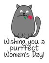 Wishing you a purrfect perfect Women`s Day Royalty Free Stock Photo