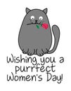 Wishing you a purrfect perfect Women`s Day Royalty Free Stock Photo