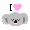 I love coala - Cute australian coala bear with lovely heart.