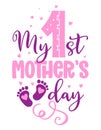 My first Mother`s Day - happy MotherÃ¢â¬â¢s Day lettering greeting card set