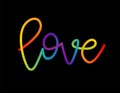 Love - LGBT pride slogan against homosexual discrimination. Royalty Free Stock Photo