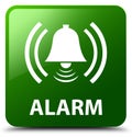 Alarm (bell icon) green square button Royalty Free Stock Photo