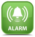 Alarm (bell icon) special soft green square button Royalty Free Stock Photo