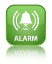 Alarm (bell icon) special soft green square button Royalty Free Stock Photo