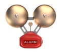 Alarm bell ringer. Isolated on white Royalty Free Stock Photo