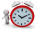 Alarm Character Indicates Alert Illustration And Time 3d Rendering