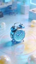 Alarm clock with abstract bokeh background Royalty Free Stock Photo