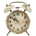 Alarm Clock analog classic vintage retro style, cut out, isolated on transparent background. Royalty Free Stock Photo