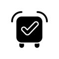 Alarm clock app black glyph icon