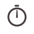 Alarm clock arrow icon. Vector stopwatch timer clock simple line sign, web app user interface template Royalty Free Stock Photo