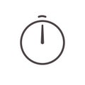 Alarm clock arrow vector line icon. Stopwatch timer clock simple sign user interface template Royalty Free Stock Photo