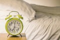 Alarm clock in bedroom on a night Royalty Free Stock Photo