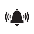 Alarm clock bell - black icon on white background vector illustration for website, mobile application, presentation, infographic.