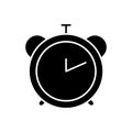 Alarm clock black glyph icon Royalty Free Stock Photo