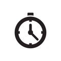 Alarm clock - black icon on white background vector illustration for website, mobile application, presentation, infographic. Time