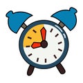 Alarm clock blue. 15 minutes clock icons