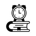 Alarm clock with book denoting concept icon of study time, modern vector Royalty Free Stock Photo