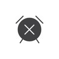 Alarm clock cancel vector icon