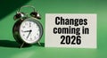 Alarm Clock with Change Coming in 2026 Sign Royalty Free Stock Photo
