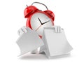 Alarm clock character with blank calendar