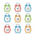 Alarm Clock Characters Mascot Set. Vector Royalty Free Stock Photo