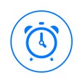 Alarm clock circular line icon. Round colorful sign. Flat style vector symbol.