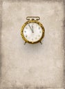 Alarm clock, clock, time, old, antique, white, background Royalty Free Stock Photo