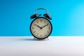 Alarm Clock on colorful background with selective focus Royalty Free Stock Photo